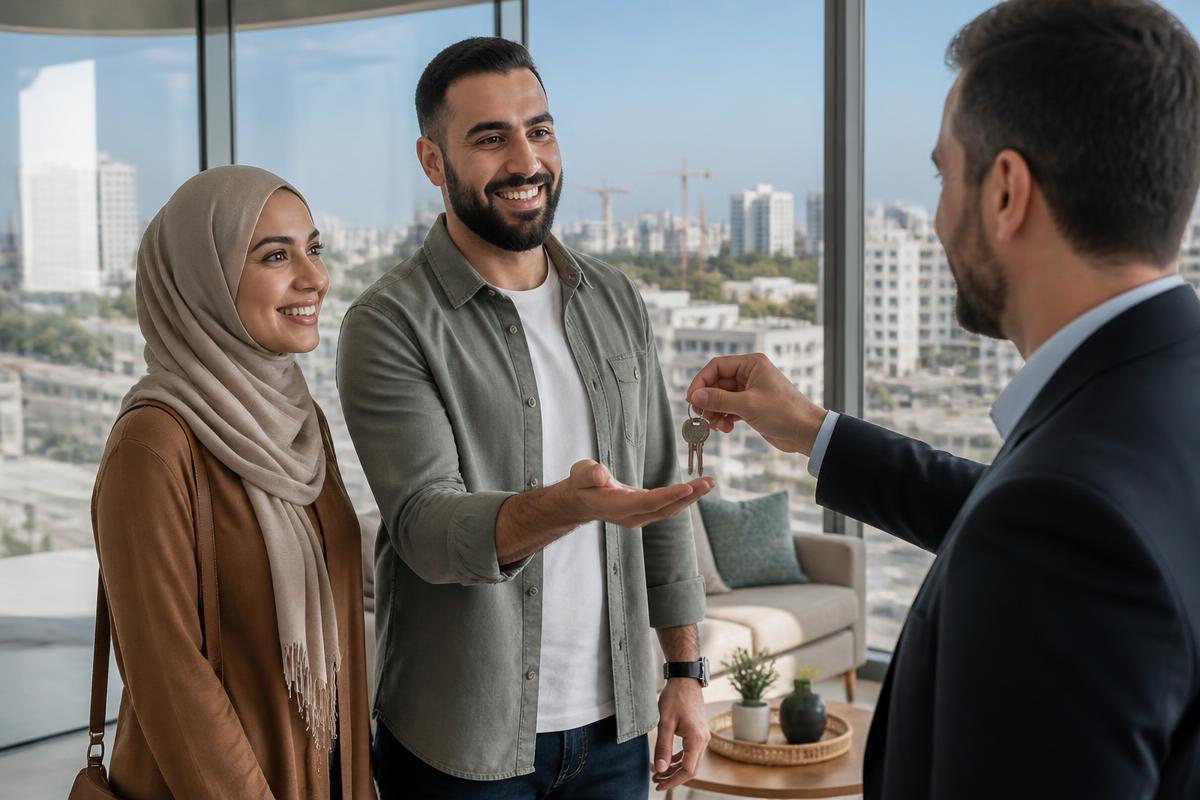 زبائن يستلمون مفاتيح عقارهم